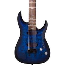 Blemished Schecter Guitar Research Omen Elite 7-String Electric Guitar Level 2 See-Thru Blue Burst 197881131951