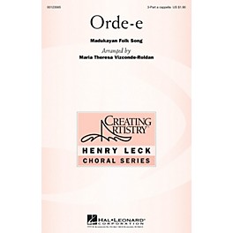 Hal Leonard Orde-e 3 Part Treble A Cappella arranged by Maria Theresa Vizconde-Roldan