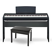 P-115 88-Key Weighted Action Digital Piano Black with Wood Stand and Bench