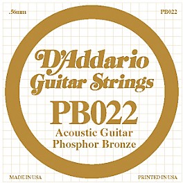 D'Addario PB022 Phosphor Bronze Single Acoustic Guitar String