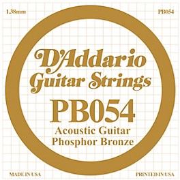 D'Addario PB054 Phosphor Bronze Single Acoustic Guitar String
