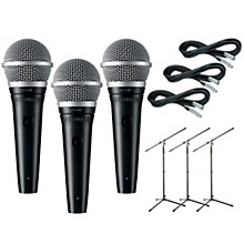Shure PGA48 Mic and Stand Kit 3-Pack
