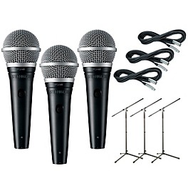 Shure PGA48 Mic and Stand Kit 3-Pack