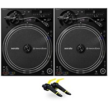 Pioneer DJ PLX-CRSS12 Professional Digital/Analog Turntable Pair with Ortofon Concorde Club Cartridge Twin Pack