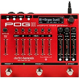 Open Box Electro-Harmonix POG3 Poly Octave Generator Effects Pedal Level 1 Red