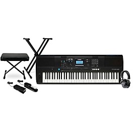 Yamaha PSR-EW425 76-key Portable Arranger with Tascam TH-200X Studio Headphone Package (Pedals/Bench/Stand Included)