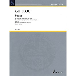 Schott Peace, Op. 43 (8-part Mixed Choir and Organ) SSAATTBB Composed by Jean Guillou