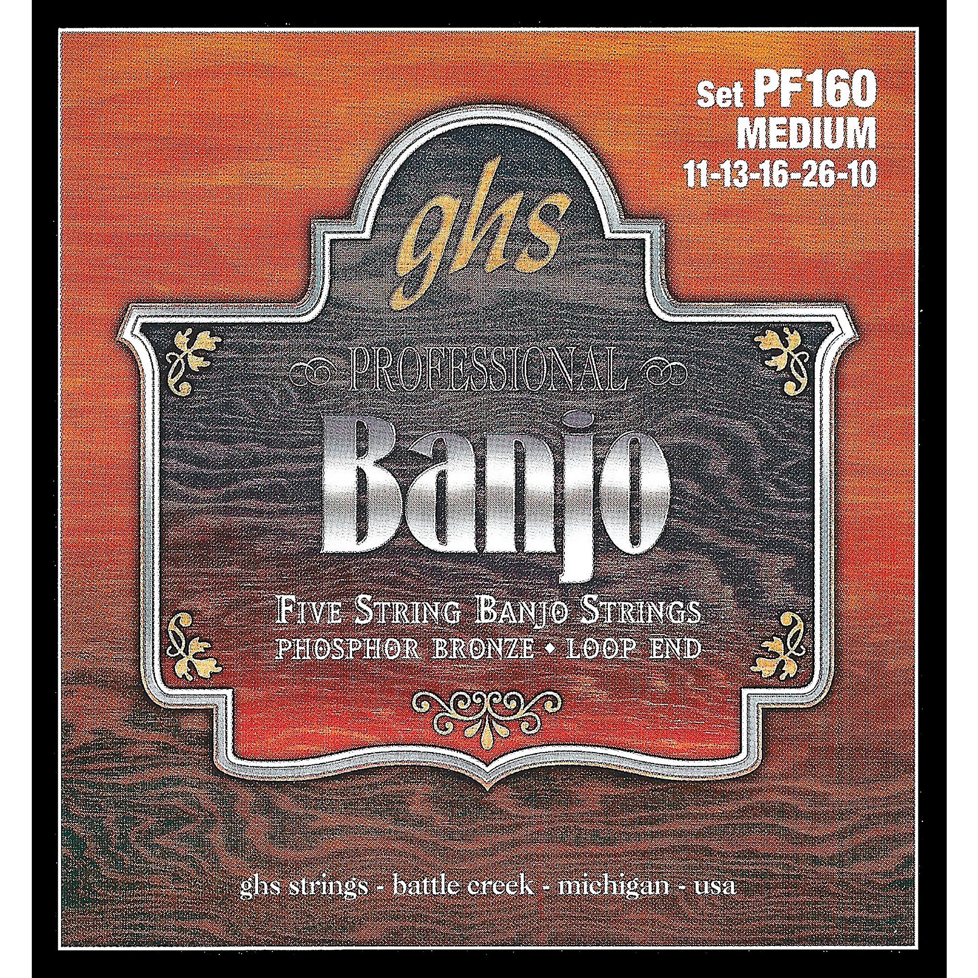 GHS Phosphor Bronze 5String Banjo Strings Medium Guitar Center