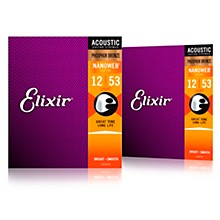 Elixir Phosphor Bronze Acoustic Guitar Strings With NANOWEB Coating, Light 2-Pack - (12-53)