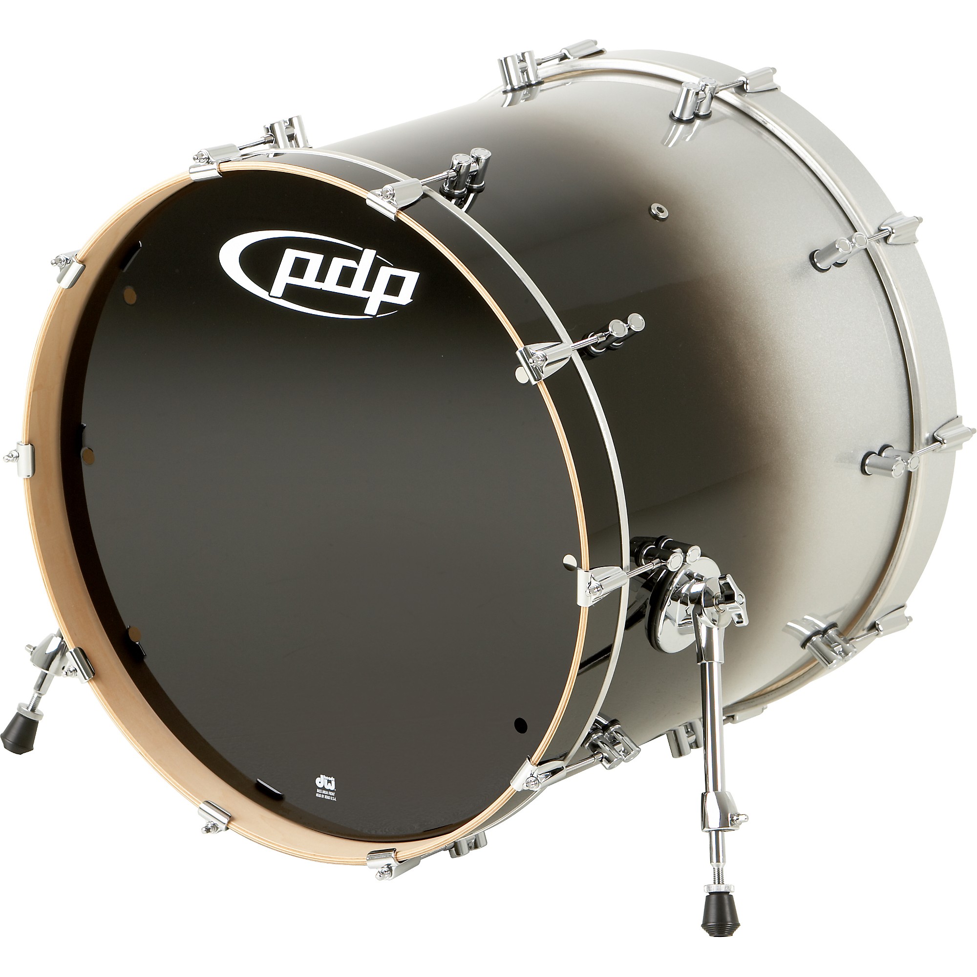 PDP by DW Platinum Lacquer Bass Drum 22 x 18 in. Titanium/Black Fade