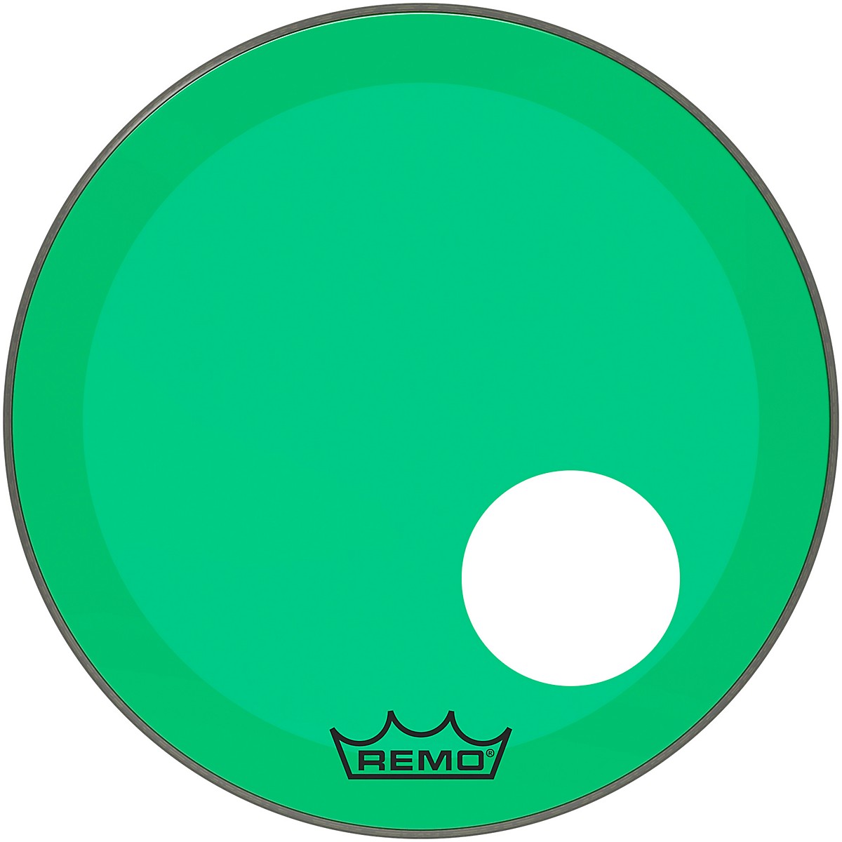 Remo Powerstroke P3 Colortone Green Resonant Bass Drum Head 5" Offset