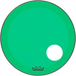 Remo Powerstroke P3 Colortone Green Resonant Bass Drum Head 5" Offset Hole