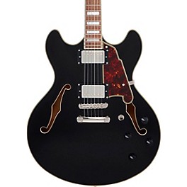 D'Angelico Premier DC Semi-Hollow Electric Guitar Solid Black