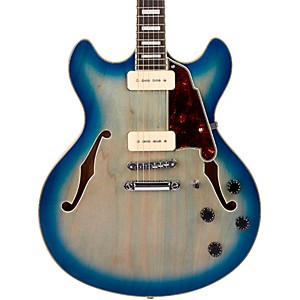 D'Angelico Premier Series DC Boardwalk Semi-Hollow Electric Guitar with Seymour Duncan P90s Blue Burst 