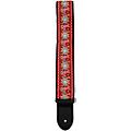 Perri's Premium Jaquard Weaved on Webbing Backing Guitar Strap Red Floral2 in.