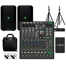 Mackie ProFX10GO Battery-Powered Mixer Bundle With Thump GO Speakers, Extra Battery, Stands, Cables and Mixer Bag