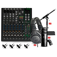 Mackie ProFX10v3+ Content Creator Bundle With AT2040 Microphones & ATH-M20X Headphones