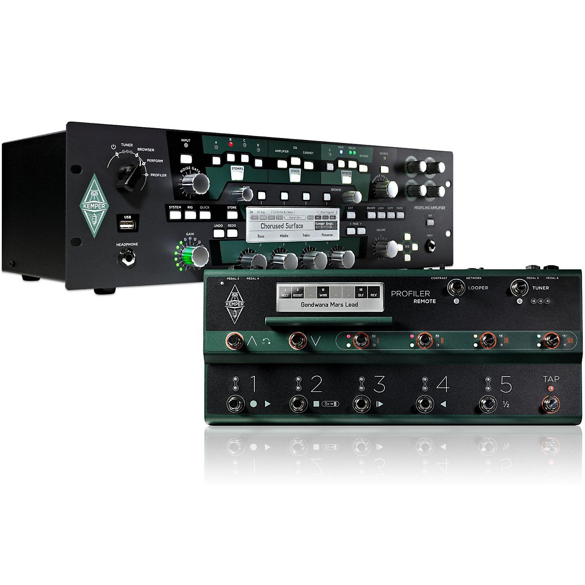 Kemper Profiler Powerrack 600w Guitar Rack Head Remote Bundle