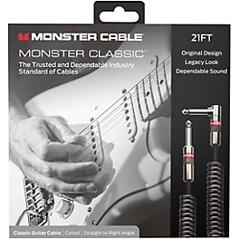 Open Box Monster Cable Prolink Monster Classic Pro Audio Instrument Cable, Coiled Level 1 21 ft. Black