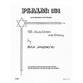 Transcontinental Music Psalm 131 (Lord, My Heart Is Not Haughty) SATB composed by Max Janowski