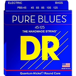 DR Strings Pure Blues Medium 5-String Bass Strings (45-125)