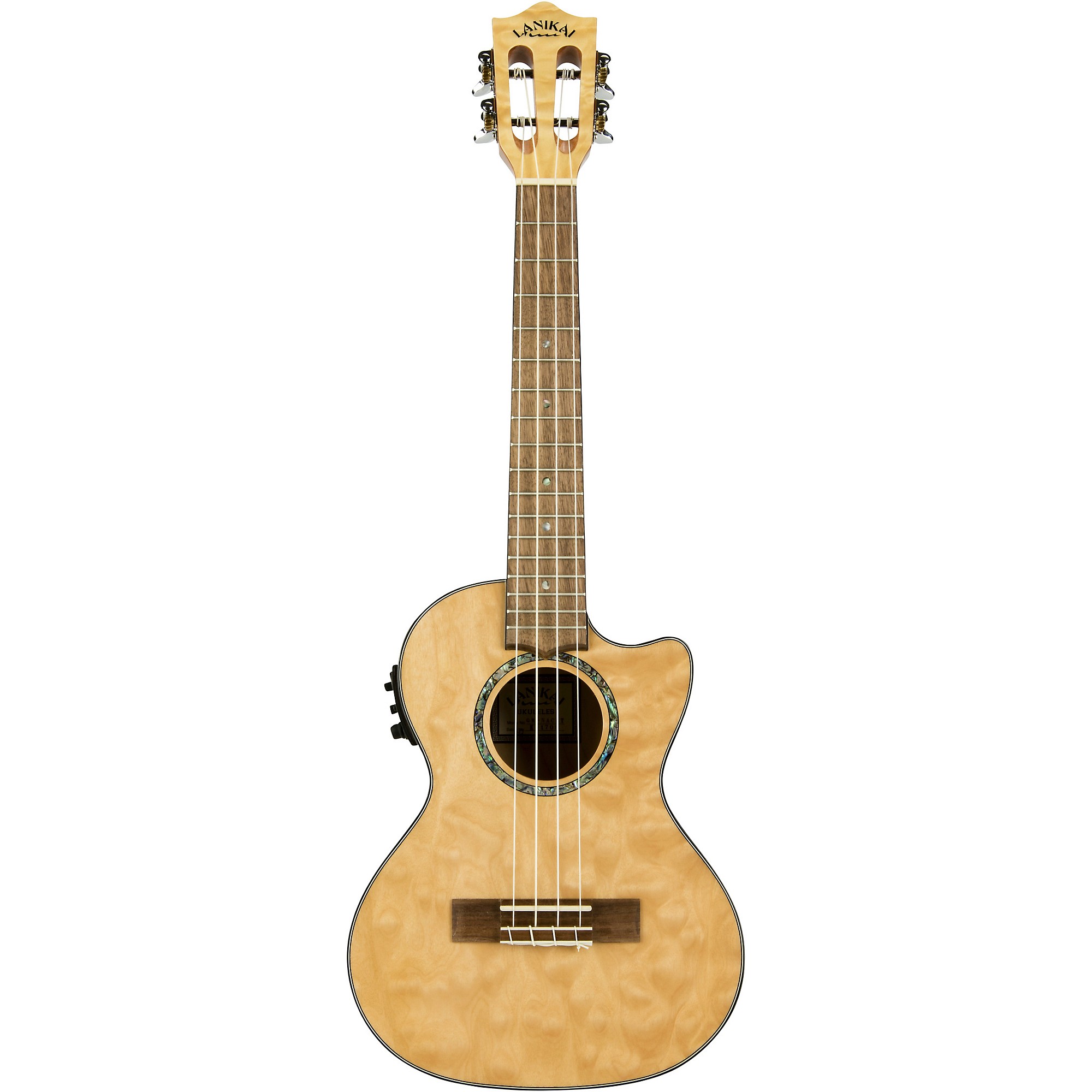 Lanikai QMCET Quilted Maple Tenor with Kula PreampAcoustic Electric