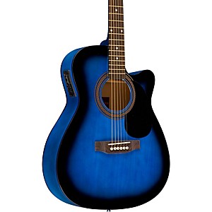 Rogue RA-090 Concert Cutaway Acoustic-Electric Guitar Blue Burst 