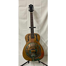 Used Recording King RM-997-VG Swamp Dog Metal Body Resonator Style-0 Distressed Vintage Green Acoustic Guitar