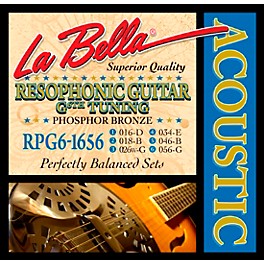 La Bella RPG6-1656 Phosphor Bronze Resophonic Guitar Strings
