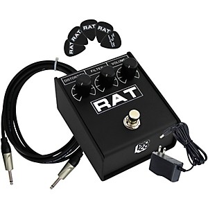 ProCo Rat2 Distortion Effects Pedal Bundle with Cable, Power Supply, Picks  