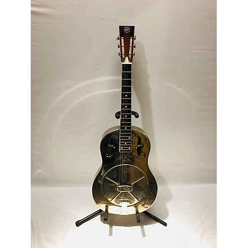 Used National Resophonic Style O Resonator Guitar Chrome Silver