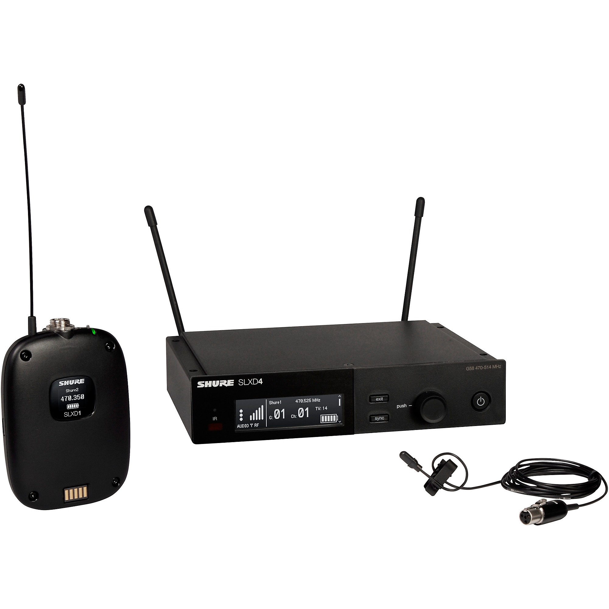 Shure SLXD14/DL4 Wireless System with SLXD1 Bodypack Transmitter, SLXD4