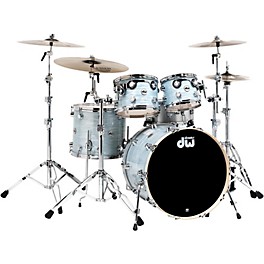 DW SSC Collectors Series 4-Piece Finish Ply Shell Pack With 22" Bass Drum Pale Blue Oyster Chrome Hardware