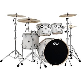 DW SSC Collectors Series 4-Piece Finish Ply Shell Pack With 22" Bass Drum White Crystal Chrome Hardware