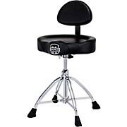 Saddle Top Drum Throne With Backrest and Double-Braced Quad Legs