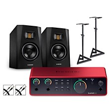 Focusrite Scarlett 2i2 Gen 4 With Adam Audio T-Series Studio Monitors (Stands & Cables Included)