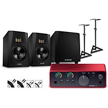 Focusrite Scarlett Solo 4th Gen With Adam Audio T-Series Studio Monitor Pair & T10S Subwoofer Bundle (Stands & Cables Included)