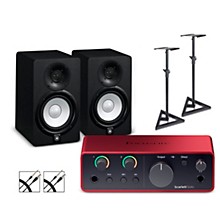 Focusrite Scarlett Solo Gen 4 With Yamaha HS Studio Monitor Pair Bundle (Stands & Cables Included)