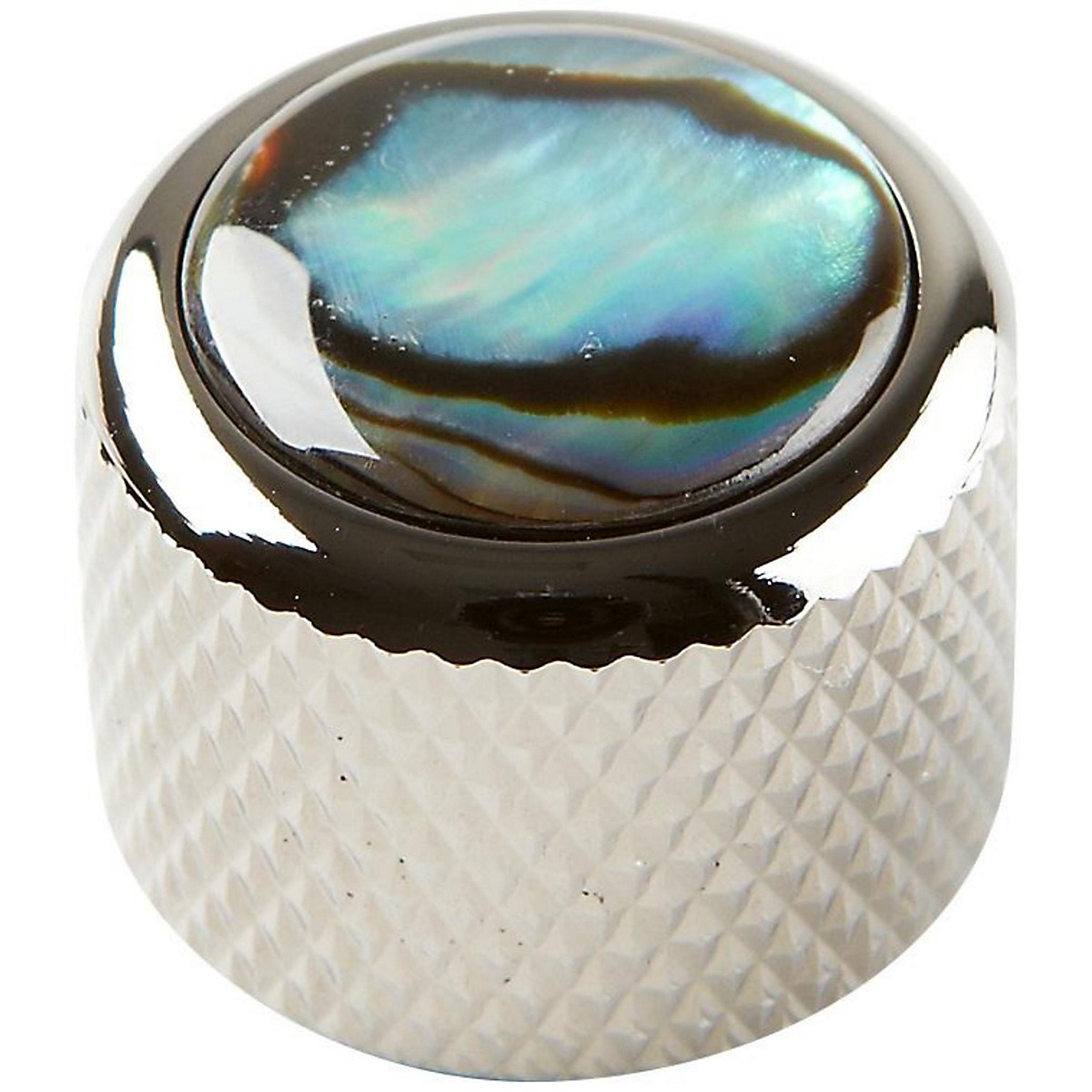 Q Parts Shell Dome Knob Single Black Chrome Natural Abalone Guitar Center