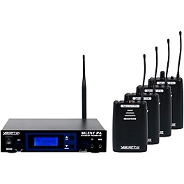 Open Box VocoPro SilentPA-PRACTICE 16CH UHF Wireless Audio Broadcast System (Stationary Transmitter with four bodypack rec...