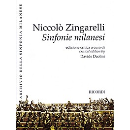 Ricordi Sinfonie Milanesi Misc Series Softcover Composed by Niccolo Zingarelli Edited by Davide Daolmi