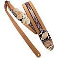 LM Products Snake Embossed and Suede Guitar Strap Tan