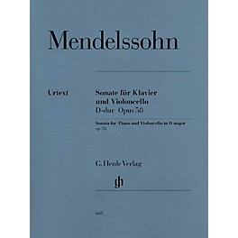 G. Henle Verlag Sonata for Piano and Violoncello D Major Op. 58 (Cello and Piano) Henle Music Folios Series Softcover