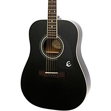 black 6 string acoustic guitar