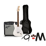 Sonic Stratocaster Limited-Edition Electric Guitar Pack With Fender Frontman 10G Amp Arctic White