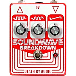 Open Box Death By Audio Soundwave Breakdown Octave Fuzz Effects Pedal Level 1 Red and White