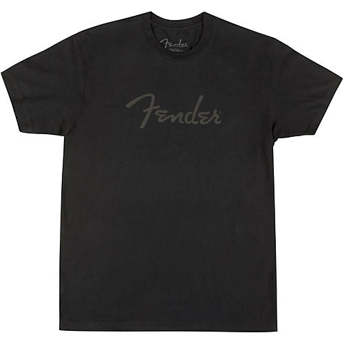 Fender Spaghetti Logo T-Shirt Black on Black Large | Guitar Center