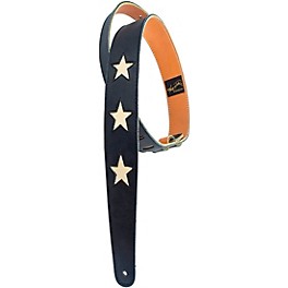 Henry Heller Star Series Black Leather Guitar Strap