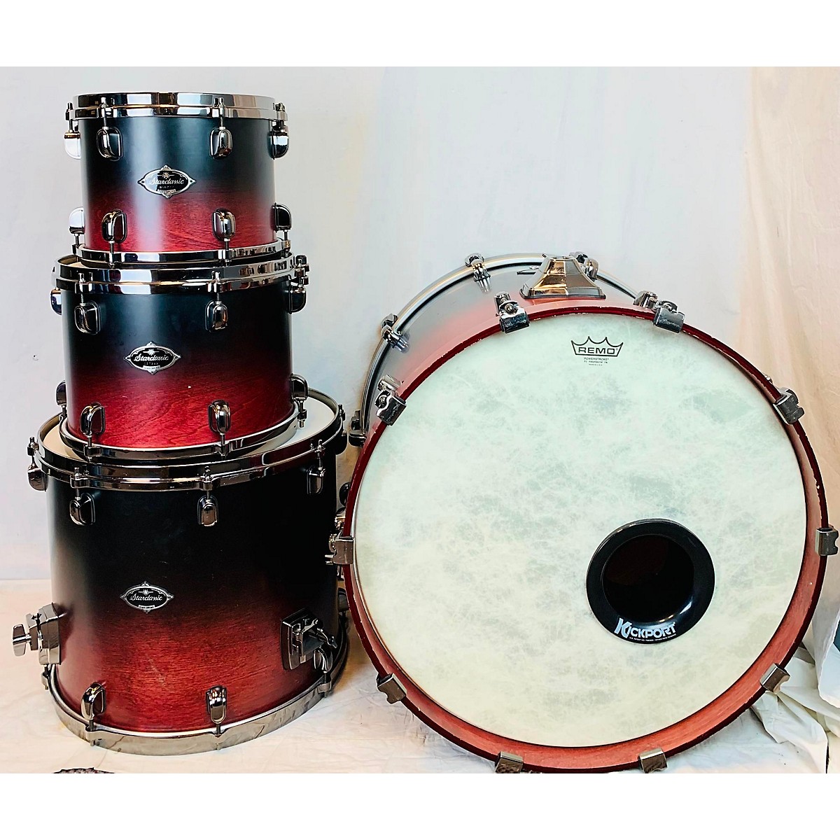 used-tama-starclassic-drum-kit-red-black-fade-guitar-center