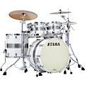 TAMA Starclassic Maple 4-Piece Shell Pack With 22" Bass Drum and Chrome Shell Hardware Silver Snow Racing Stripe